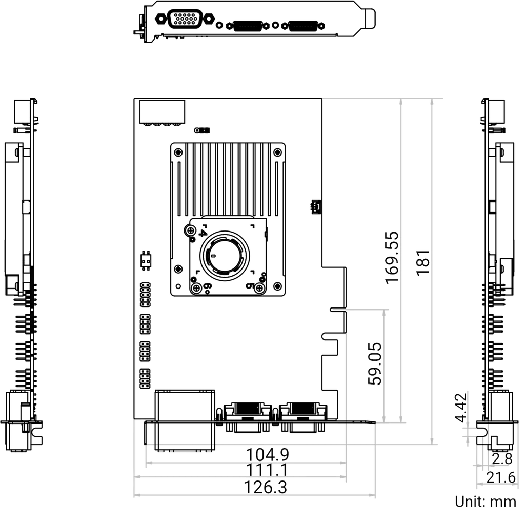 MV-GC1002-V2 dimensions (mm)