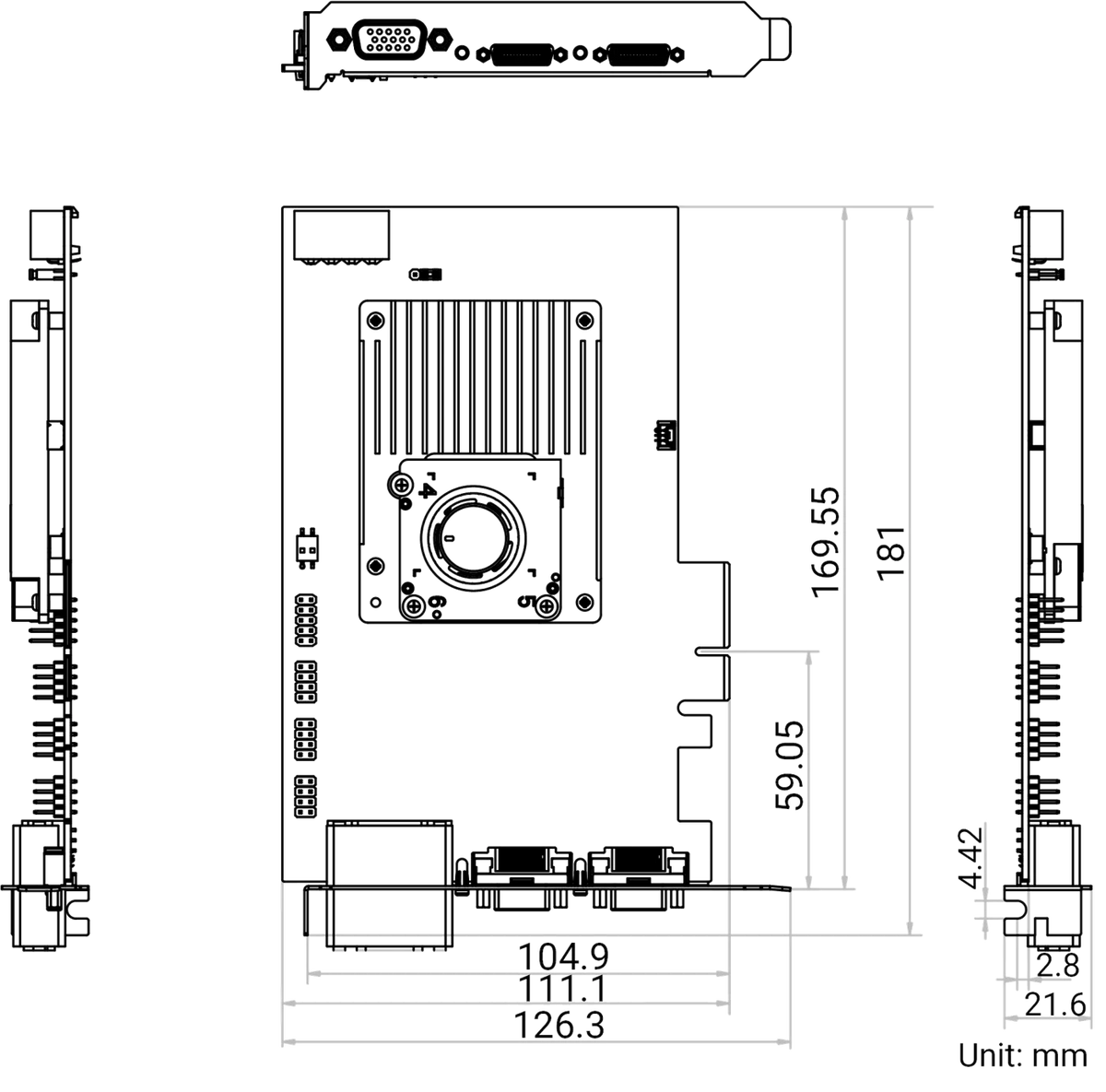 MV-GC1002-V2 dimensions (mm)