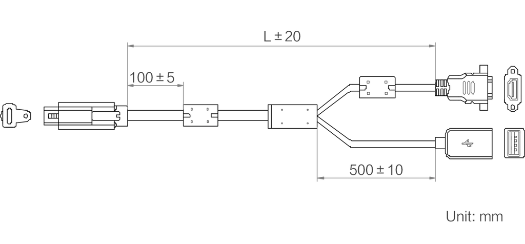 MV-IDAX-CM-AF-HDMIF-ST-1m dimensions (mm)