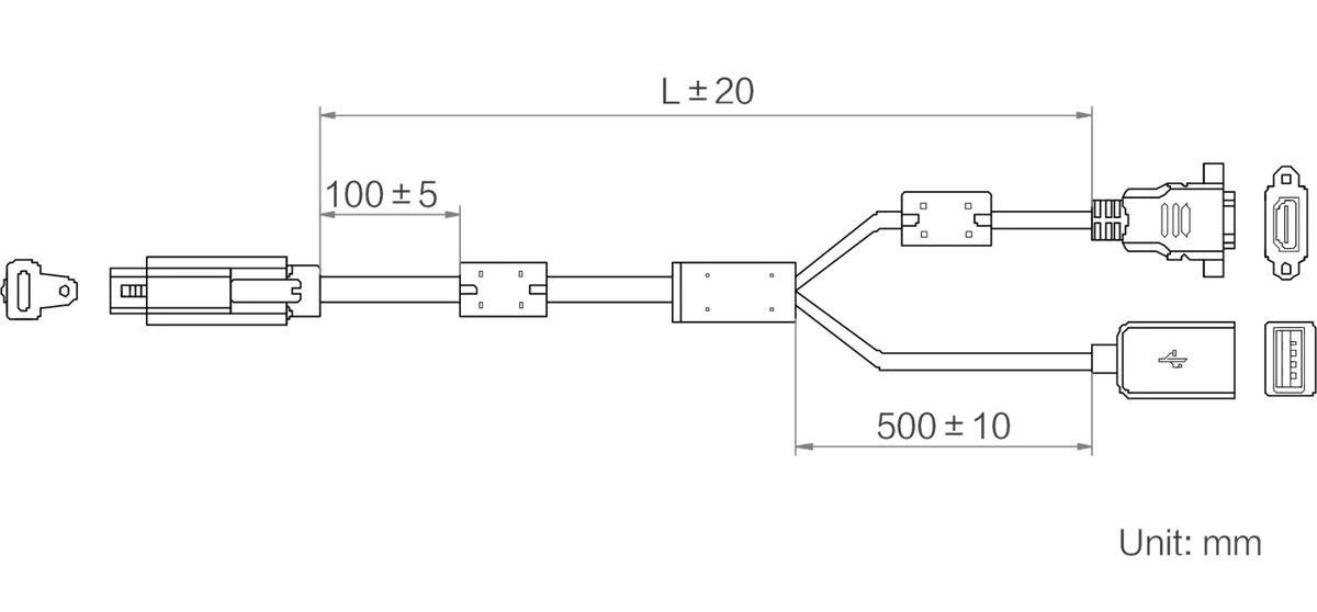 MV-IDAX-CM-AF-HDMIF-ST-1m dimensions (mm)