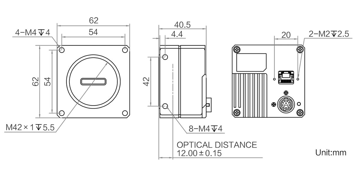 XAL024-4KGM dimensions (mm)