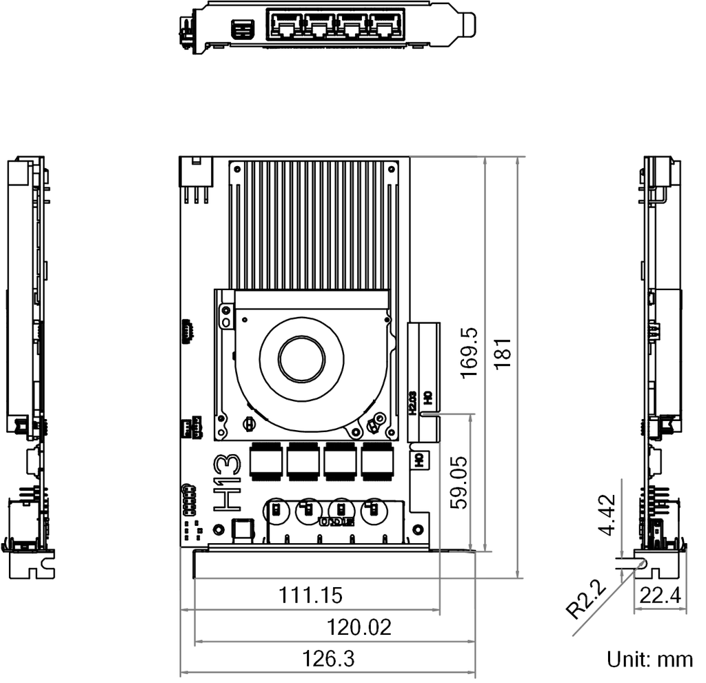 MV-GT1104P dimensions (mm)