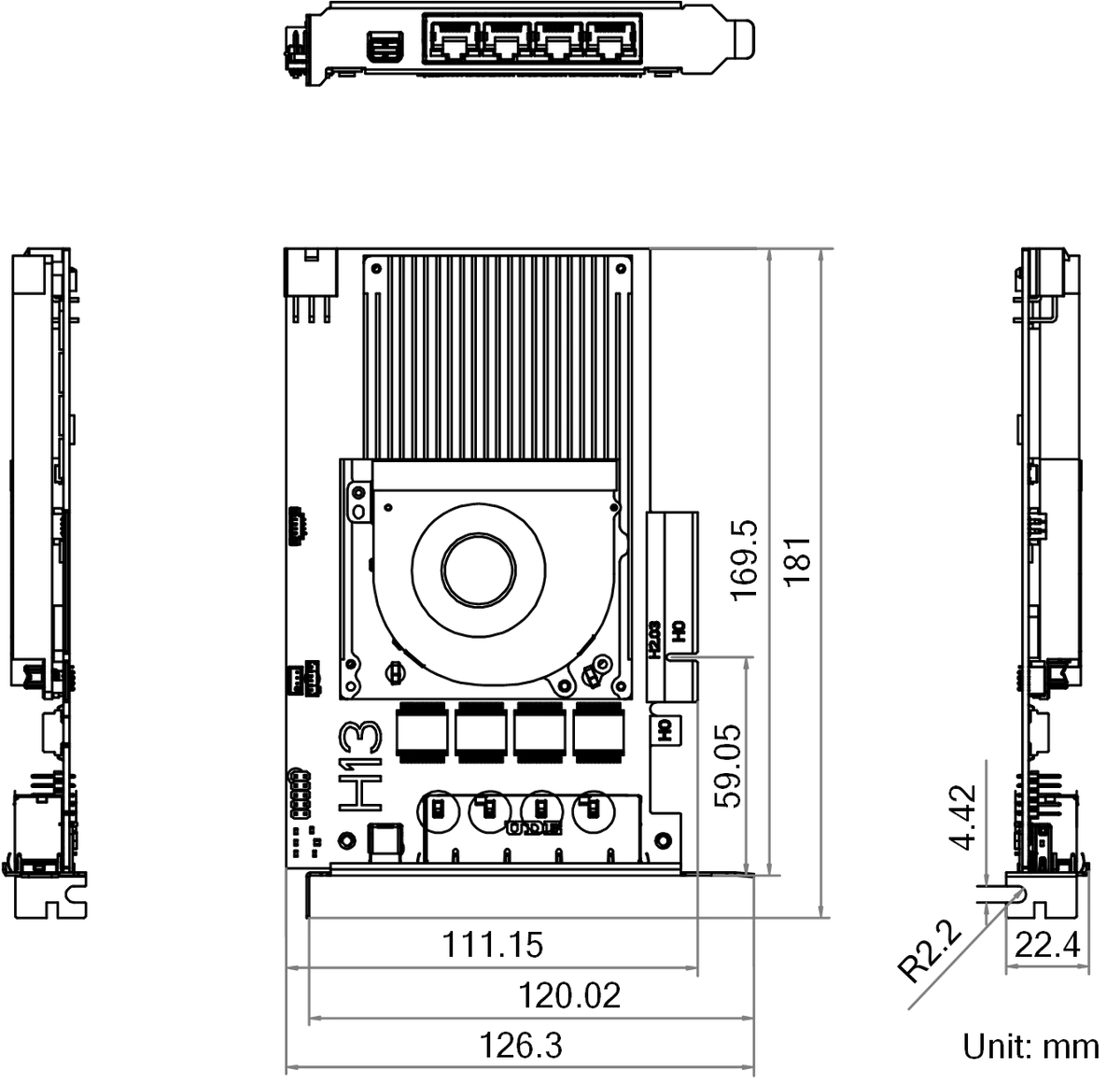 MV-GT1104P dimensions (mm)
