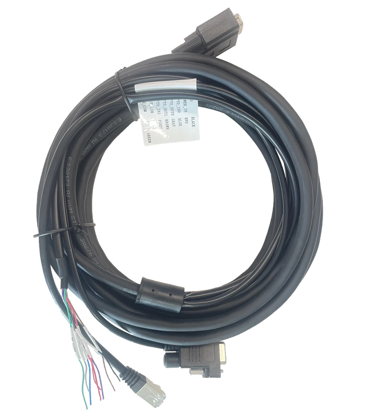 Hikrobot MV-IDAPE-DB15M-DB9FRJ45OPEN-ST-3m 2013EM V2.0 power/communication cable, DB15 male to flying leads/DB9 female/RJ45 male, Static applications