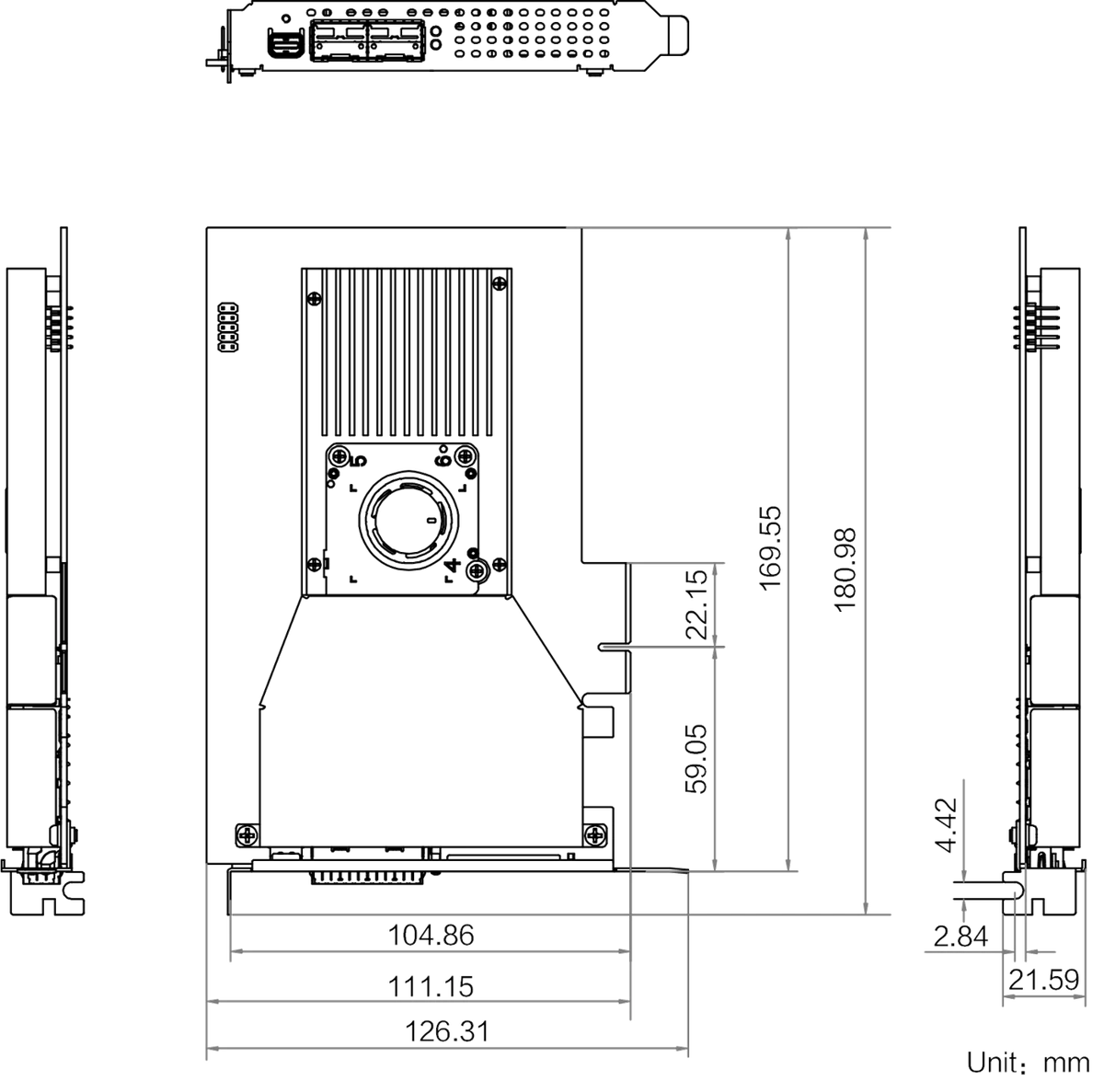 MV-GS1002F-DF V3.0 dimensions (mm)