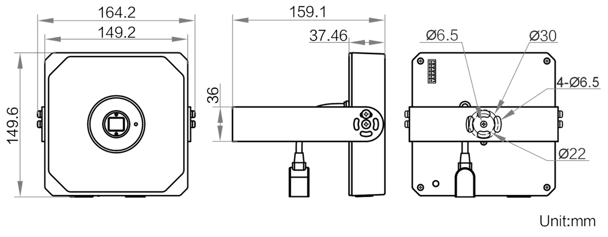 MV-PD010003-06C-12C dimensions (mm)