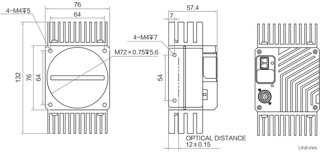 MV-CL162-91F1M (V2.0) dimensions (mm)