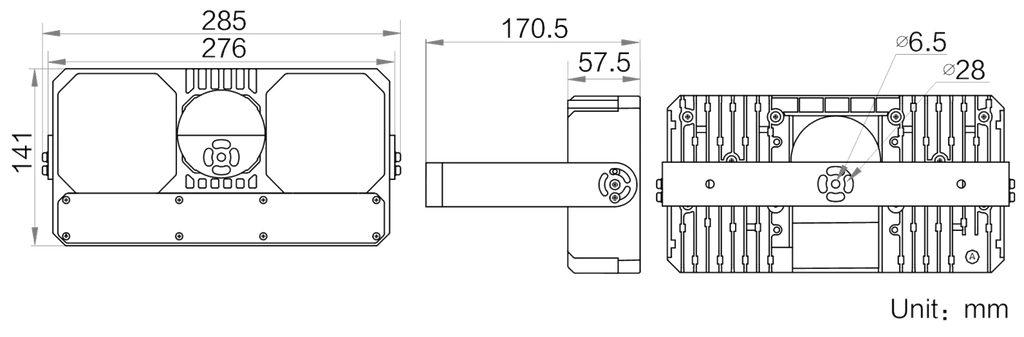 MV-LB-270-140-4030WL-A dimensions (mm)