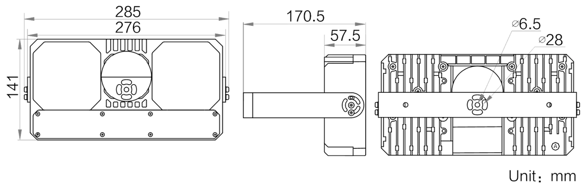 MV-LB-270-140-4030WL-A dimensions (mm)