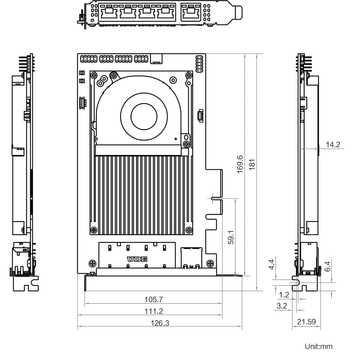 MV-SVA2506-16G50-NN dimensions (mm)