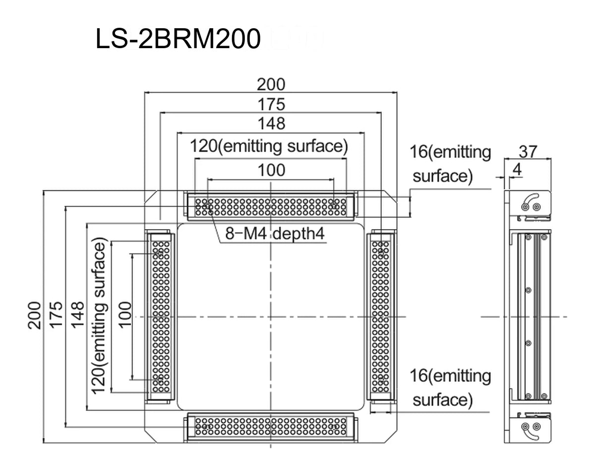 LS-2BRM200 dimensions (mm)