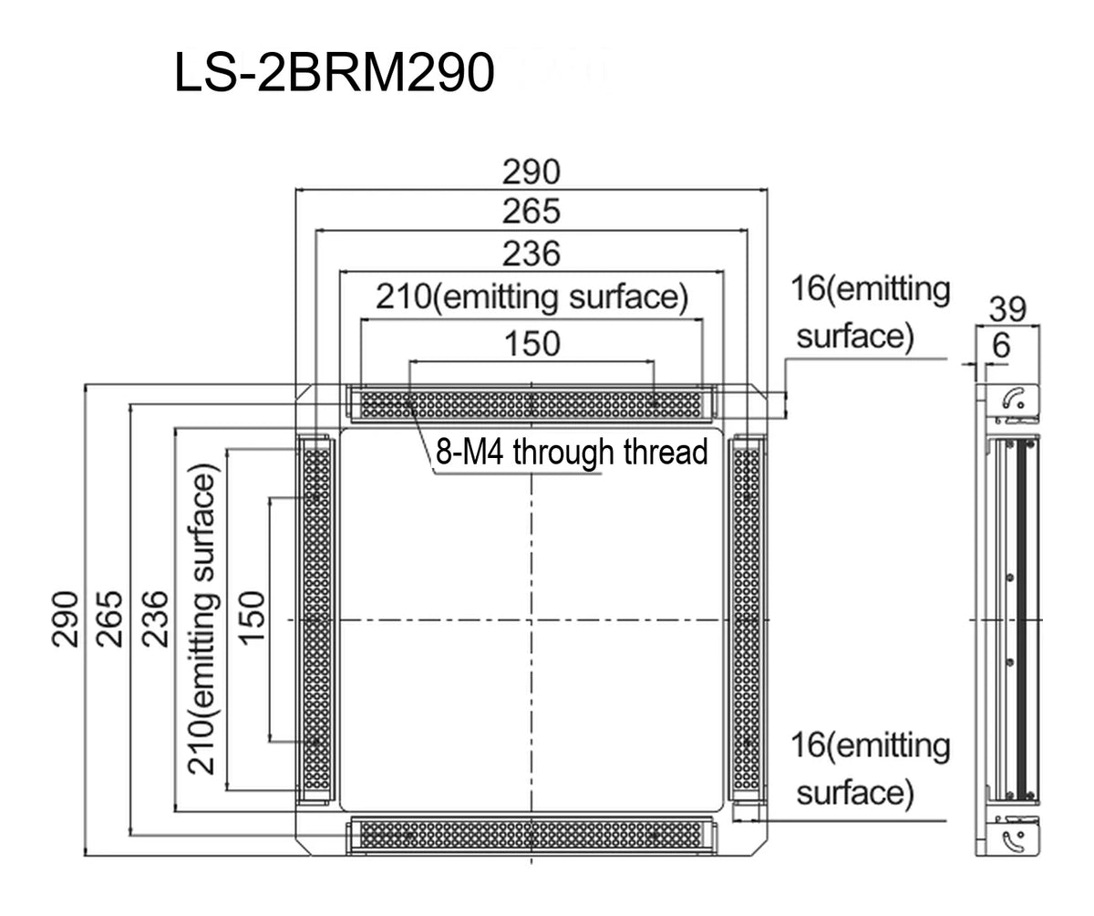 LS-2BRM290 dimensions (mm)
