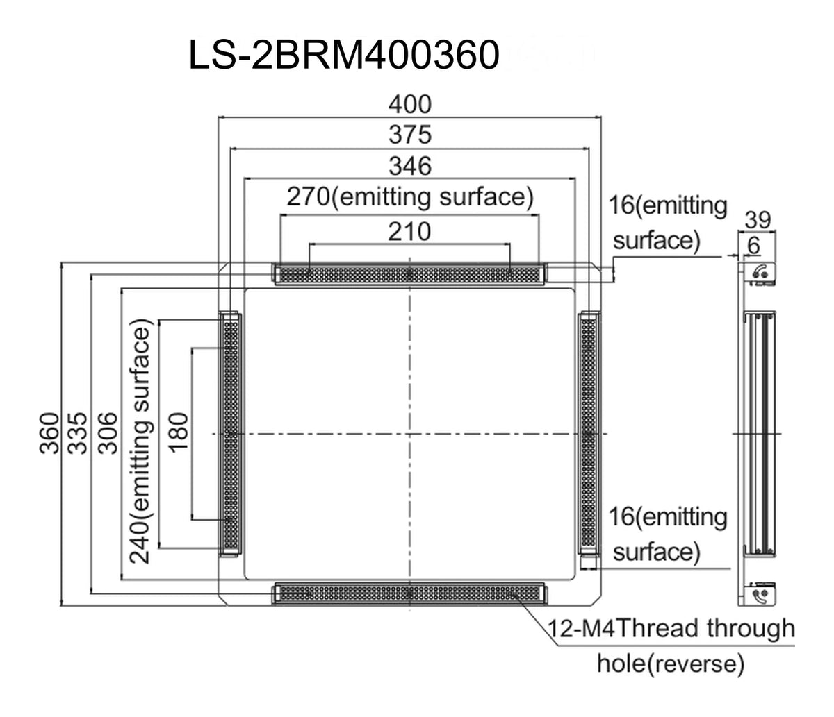 LS-2BRM400360 dimensions (mm)