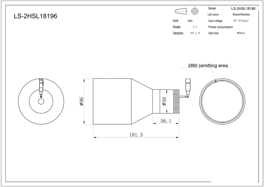 LS-2HSL18196 dimensions (mm)