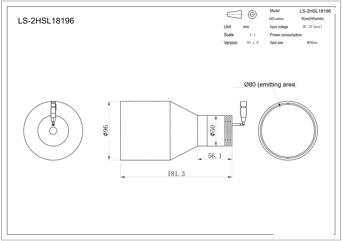 LS-2HSL18196 dimensions (mm)