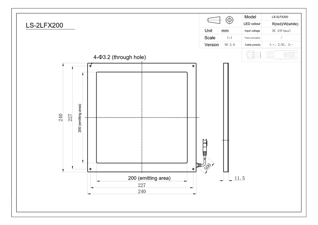 LS-2LFX200-C dimensions (mm)