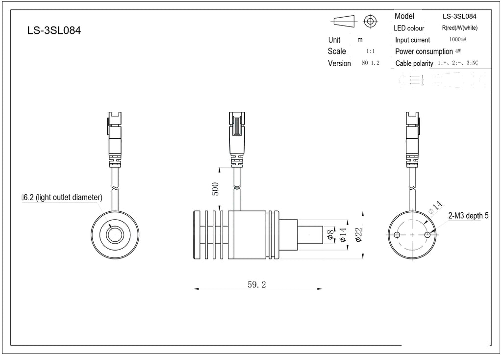 LS-3SL084 dimensions (mm)