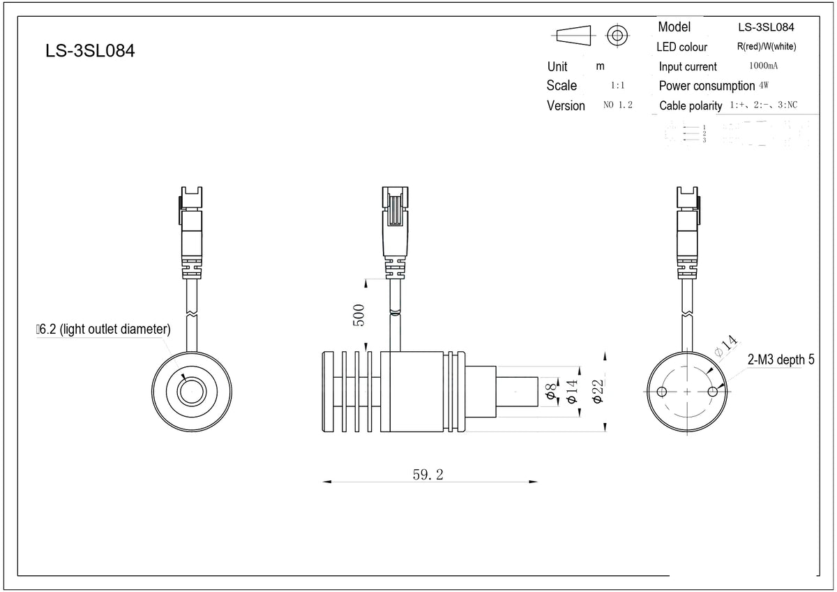 LS-3SL084 dimensions (mm)