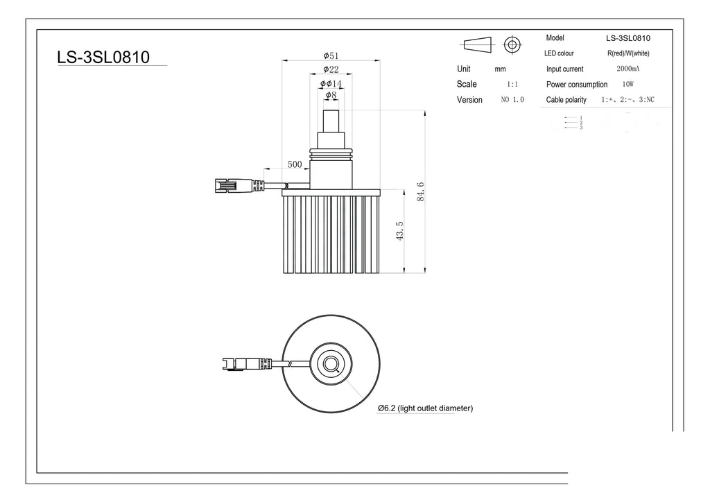 LS-3SL0810 dimensions (mm)