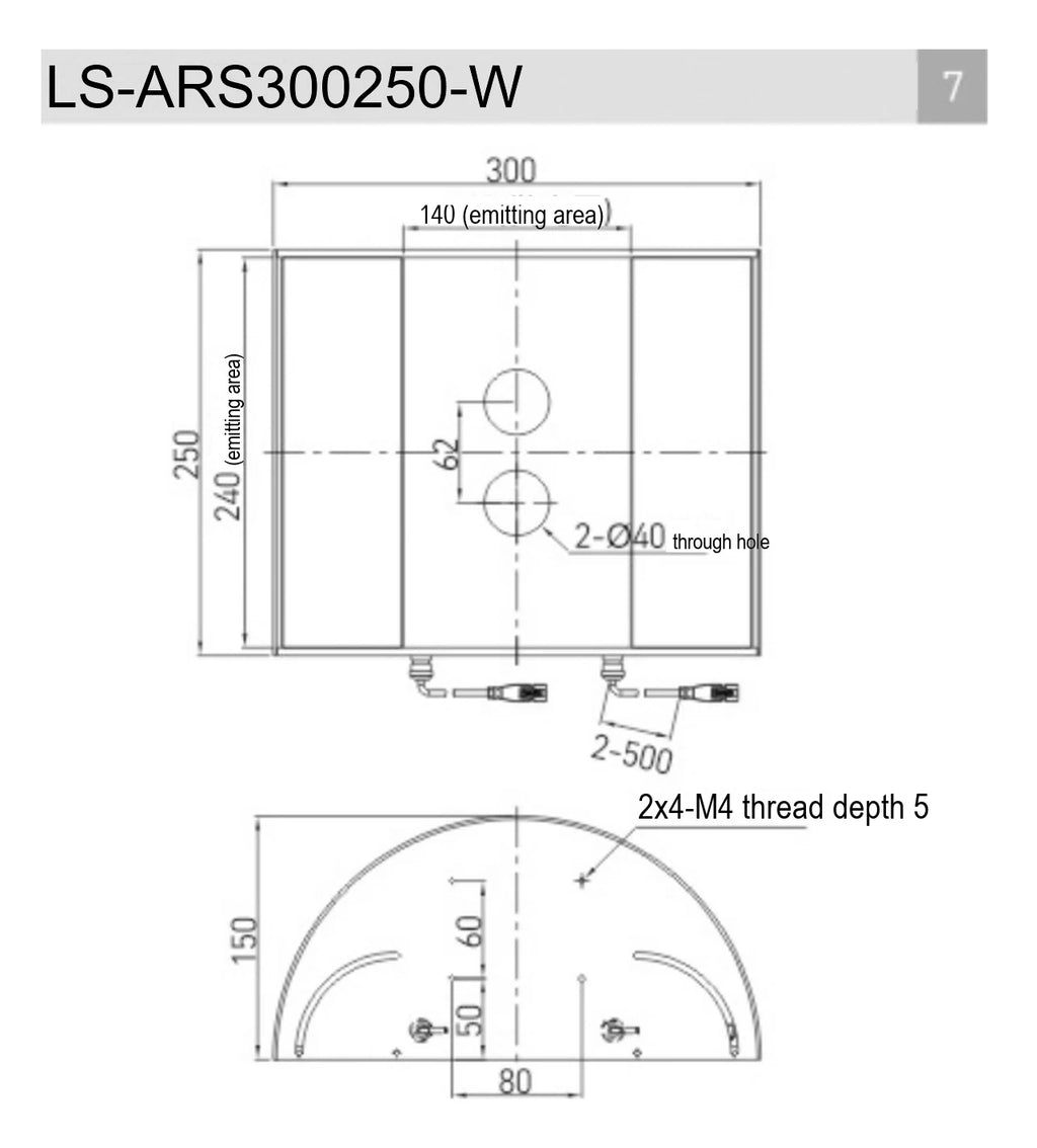 LS-ARS300250-W dimensions (mm)