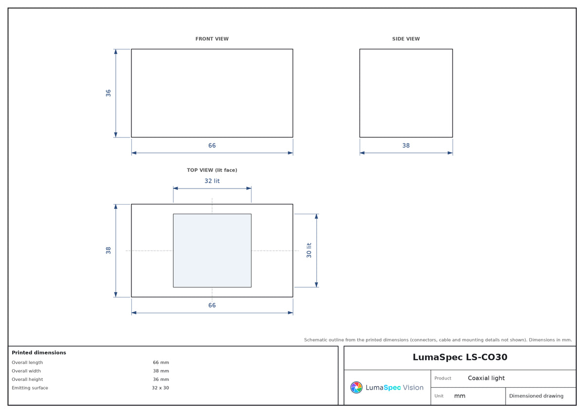 LS-CO30 dimensions (mm)