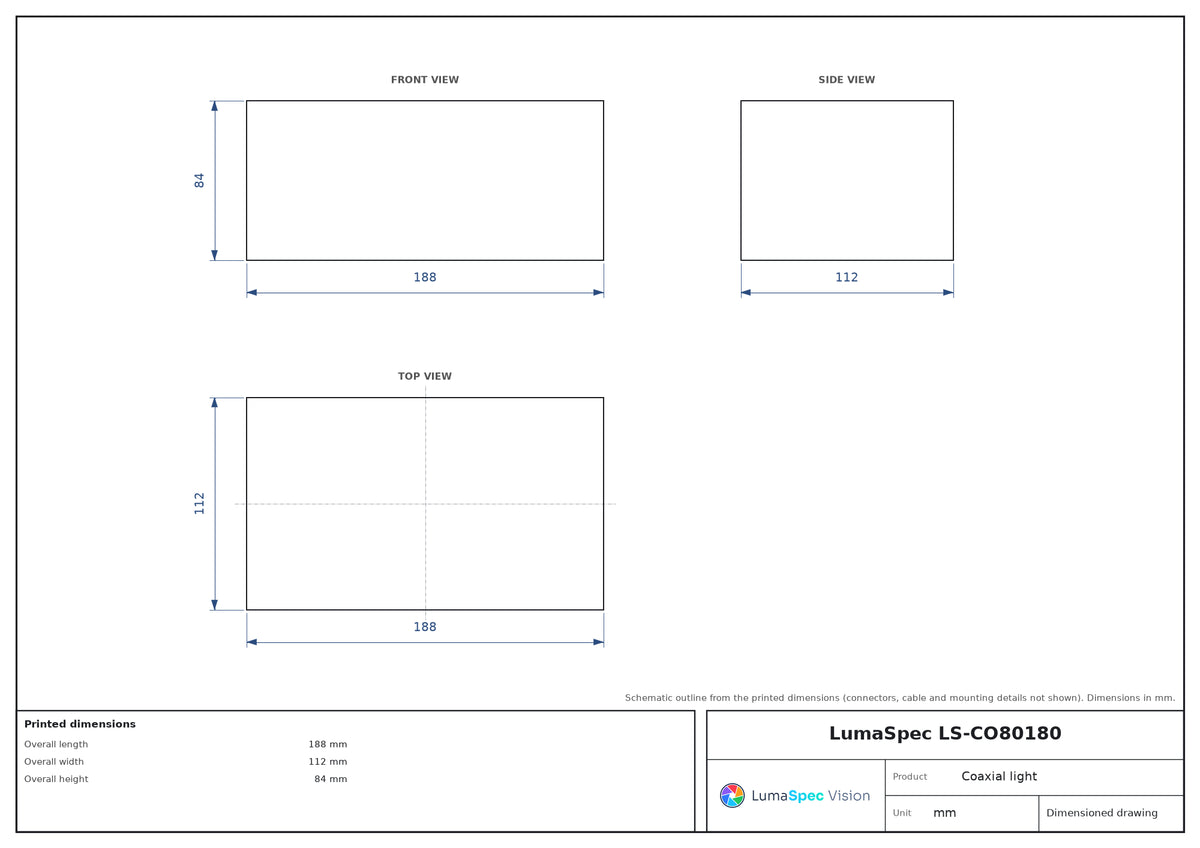 LS-CO80180 dimensions (mm)
