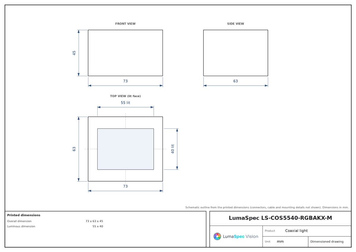 LS-COS5540-RGBAKX-M dimensions (mm)