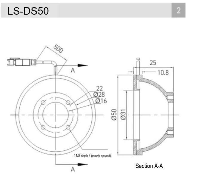 LS-DS50 dimensions (mm)