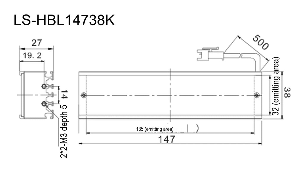 LS-HBL14738K dimensions (mm)
