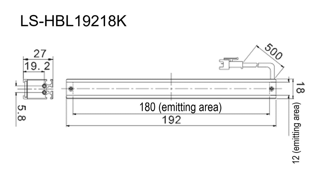 LS-HBL19218K dimensions (mm)