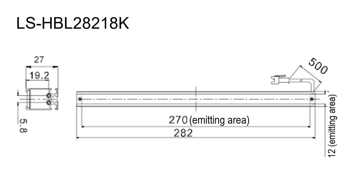LS-HBL28218K dimensions (mm)