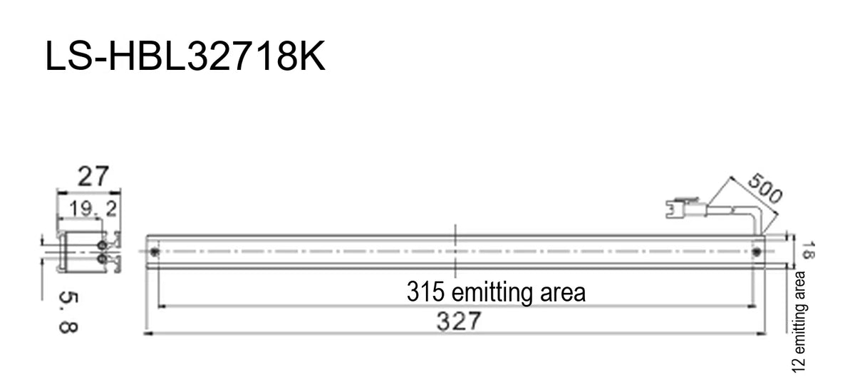 LS-HBL32718K dimensions (mm)