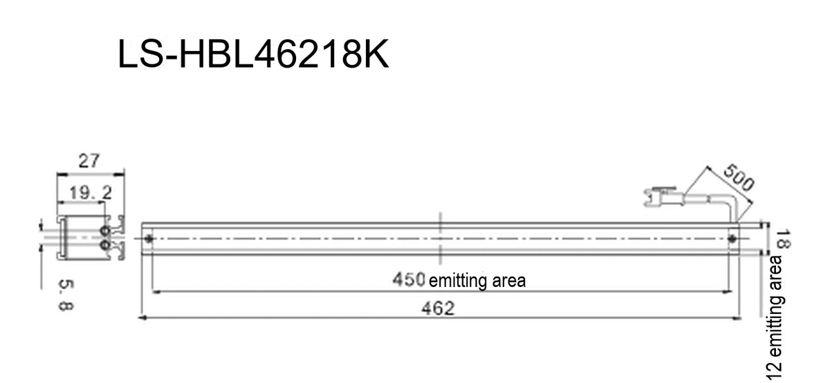 LS-HBL46218K dimensions (mm)