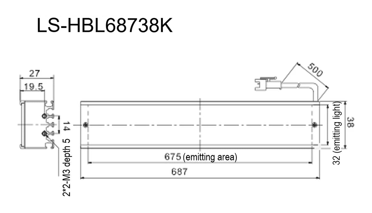 LS-HBL68738K dimensions (mm)
