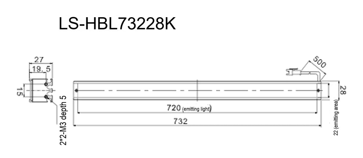 LS-HBL73228K dimensions (mm)