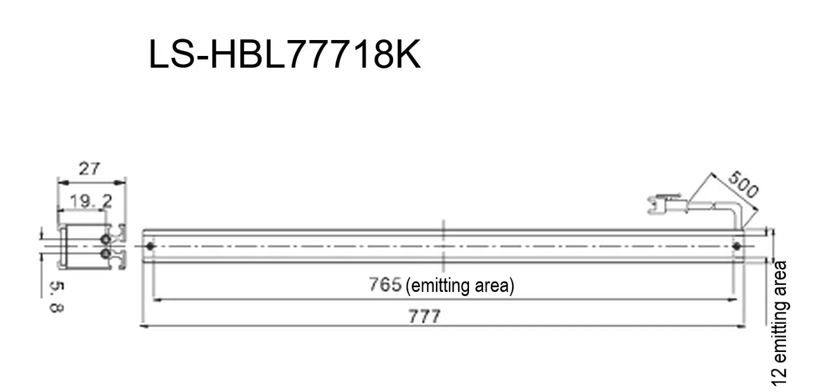 LS-HBL77718K dimensions (mm)