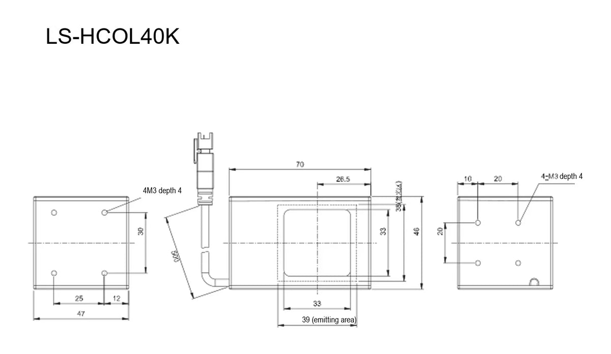 LS-HCOL40K dimensions (mm)