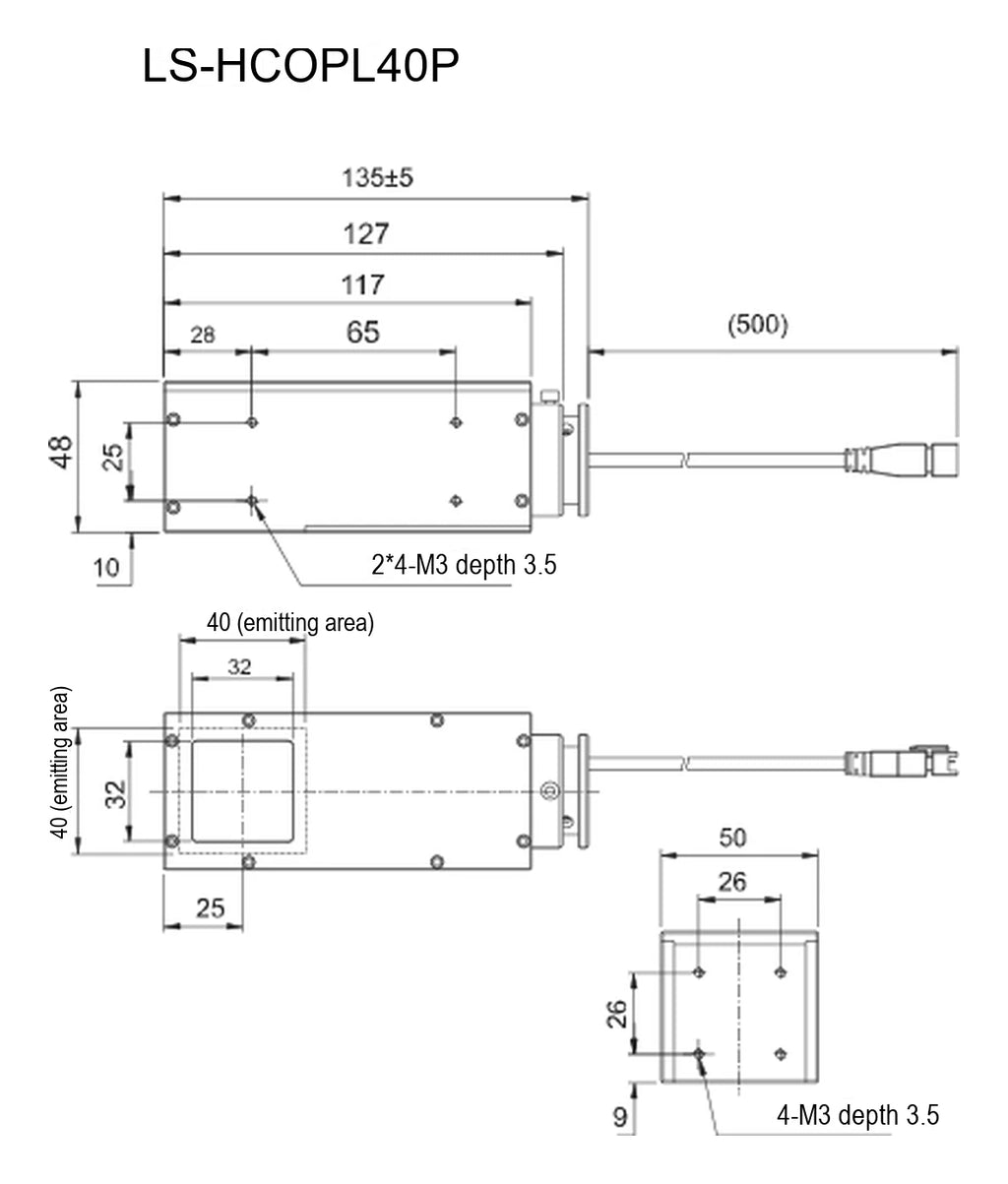 LS-HCOPL40P dimensions (mm)