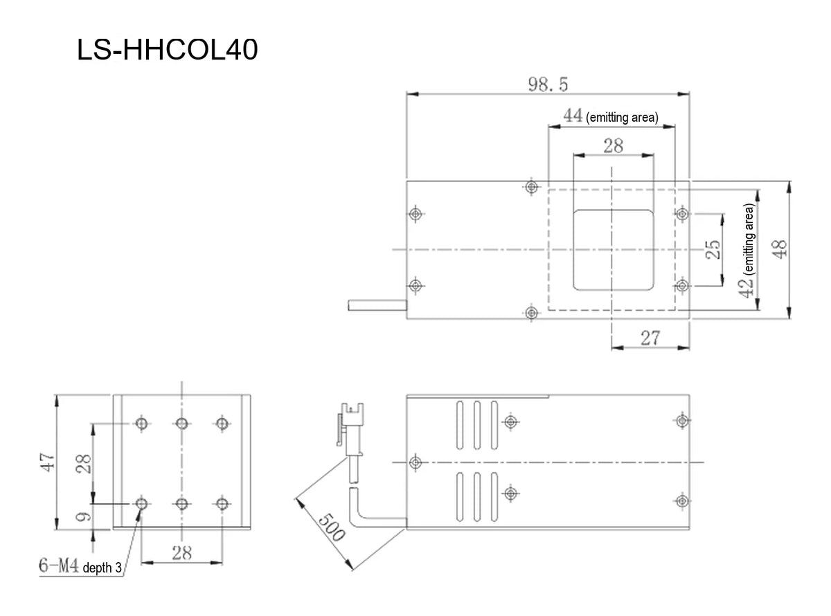LS-HHCOL40 dimensions (mm)