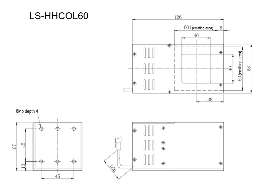 LS-HHCOL60 dimensions (mm)