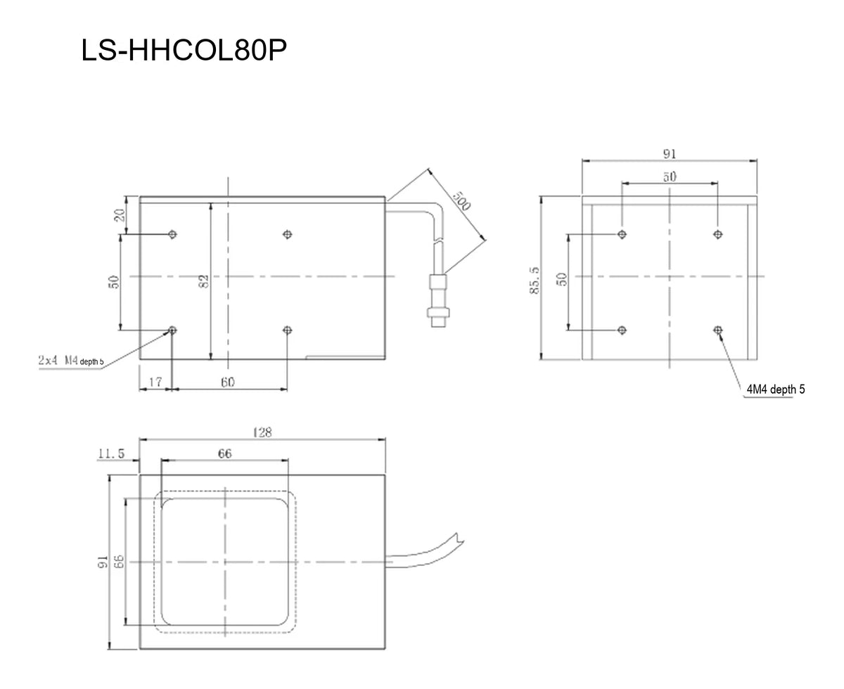 LS-HHCOL80P dimensions (mm)