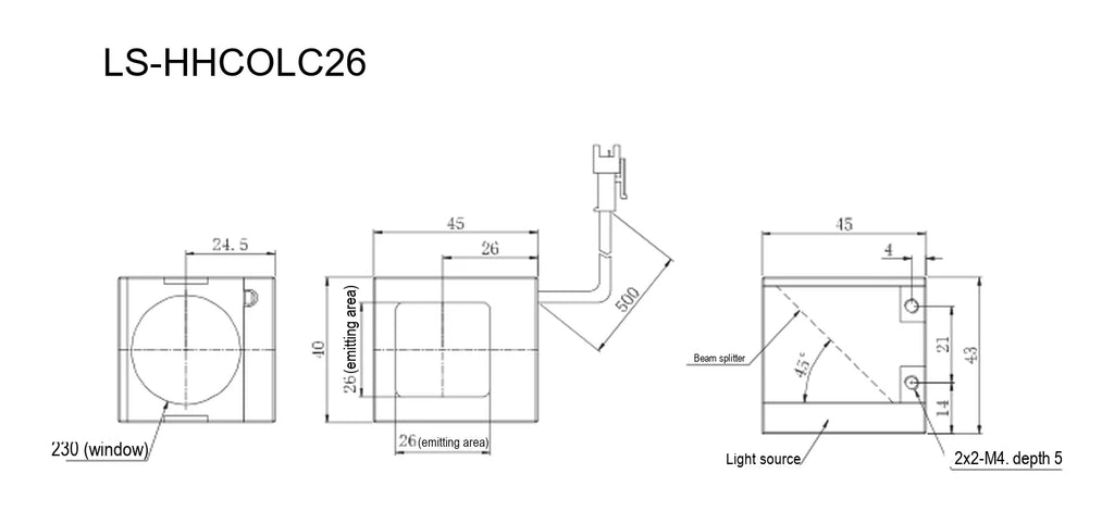LS-HHCOLC26 dimensions (mm)