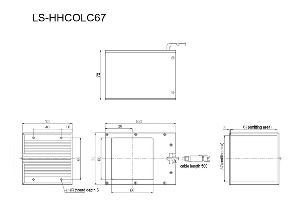 LS-HHCOLC67 dimensions (mm)
