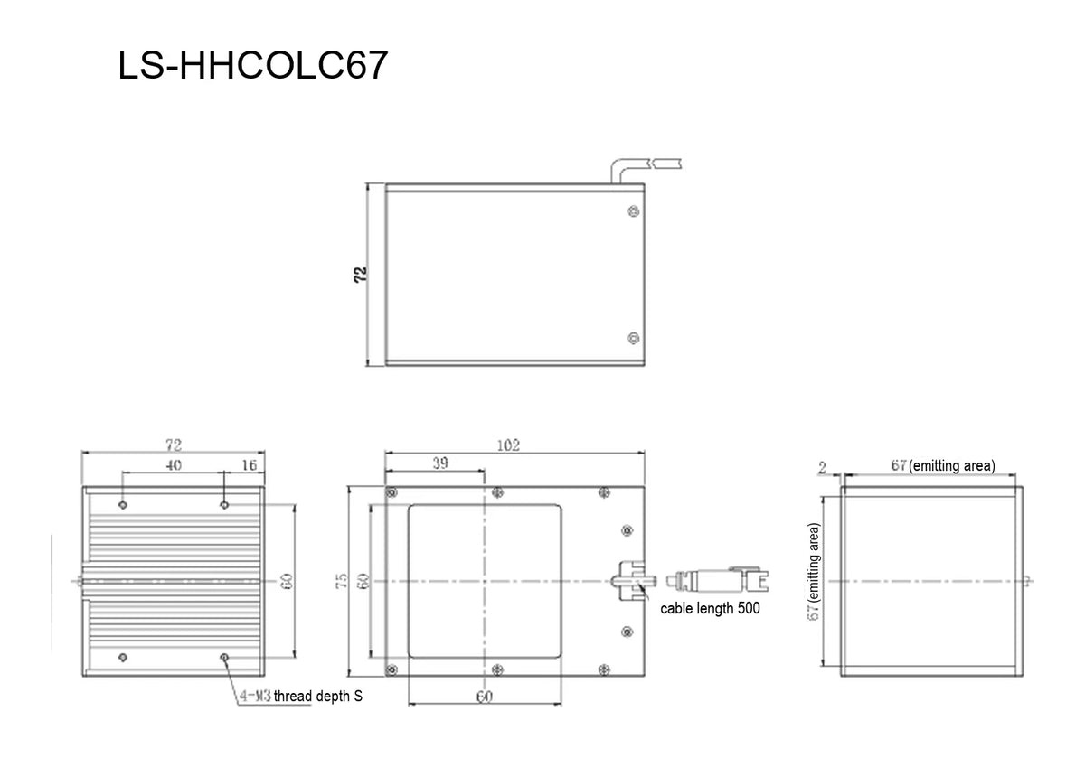 LS-HHCOLC67 dimensions (mm)