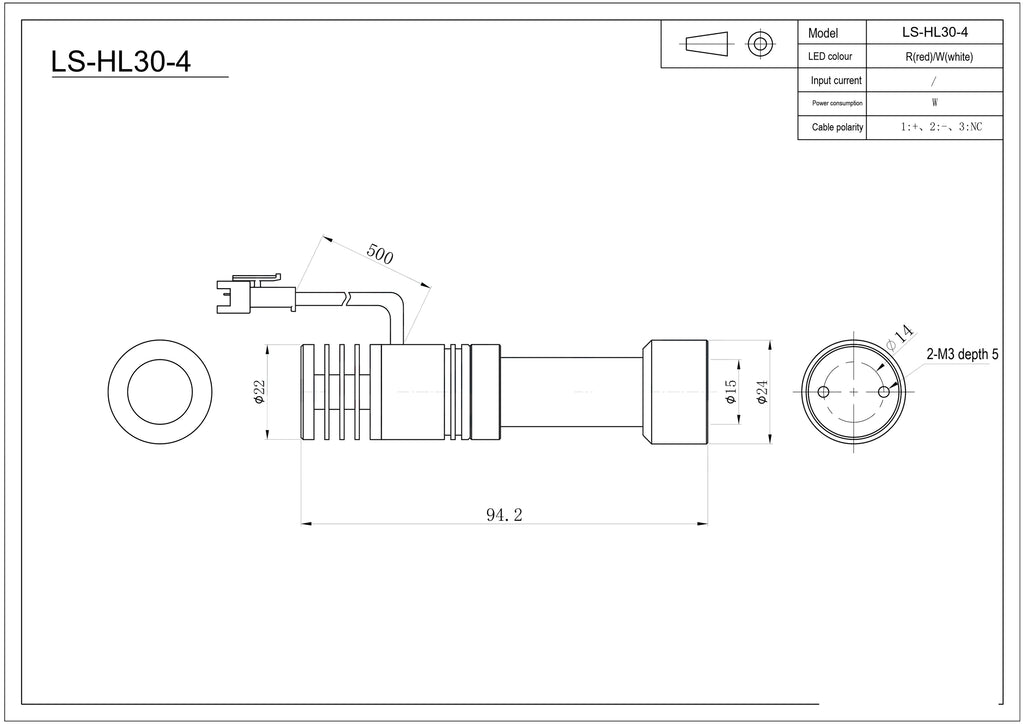 LS-HL30-4 dimensions (mm)
