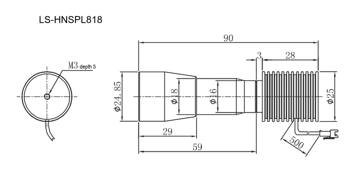 LS-HNSPL818 dimensions (mm)