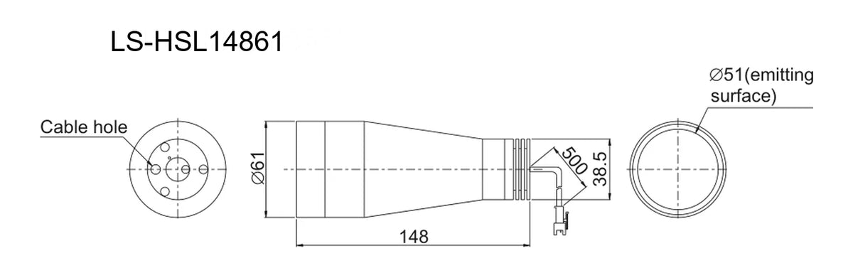 LS-HSL14861 dimensions (mm)