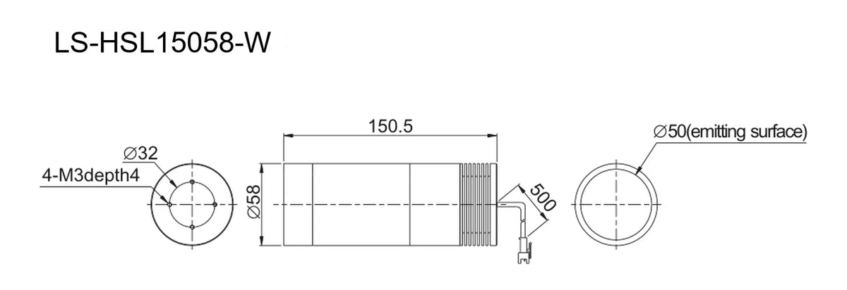 LS-HSL15058-W dimensions (mm)