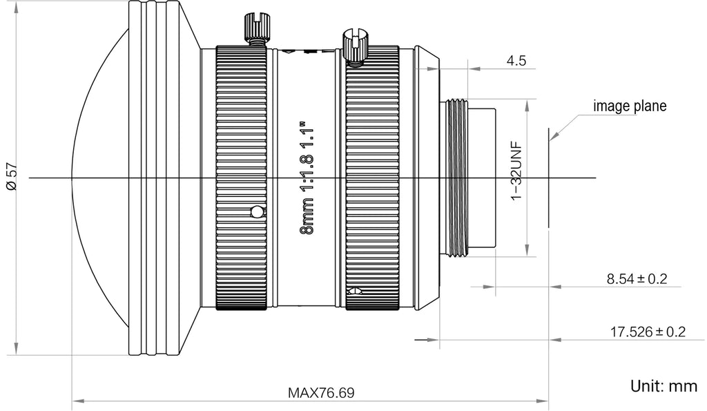 LS-KF0818M-20MP dimensions (mm)