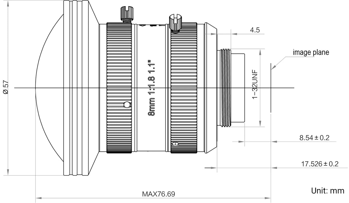 LS-KF0818M-20MP dimensions (mm)